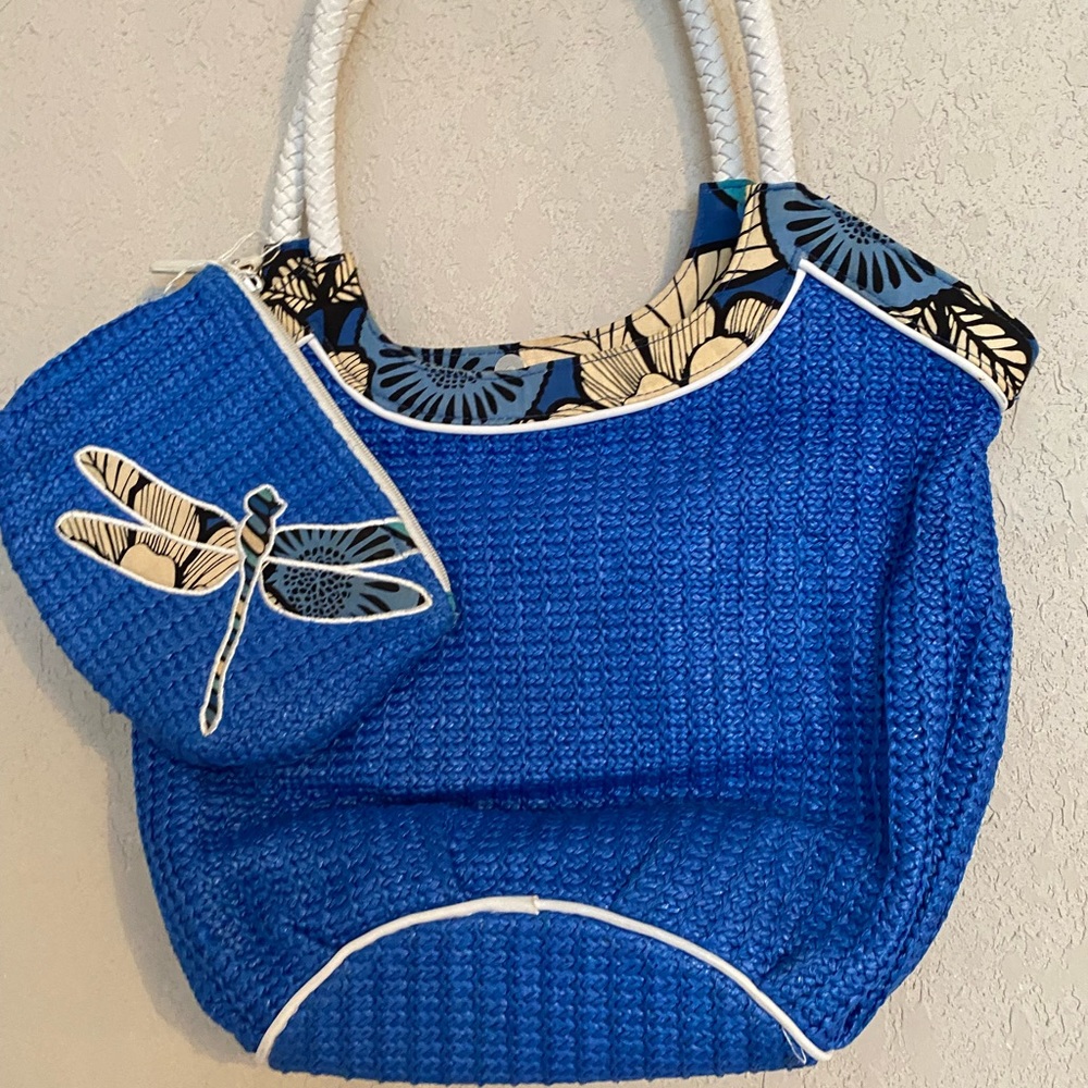 Vera Bradley small tote with matching cosmetic bag